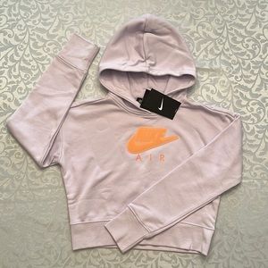 NEW Nike Air Girls Cropped Hoodie Size Large Purple